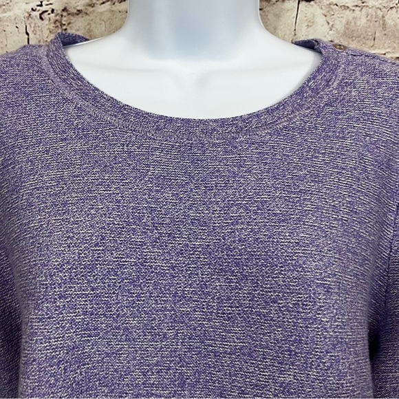Talbots Purple Pullover Cotton 3/4 Sleeve Knit Sweater - Picture 2 of 9